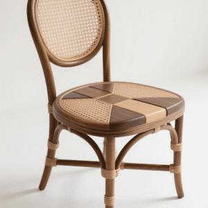 Rattan & Wood Dining Chair 01